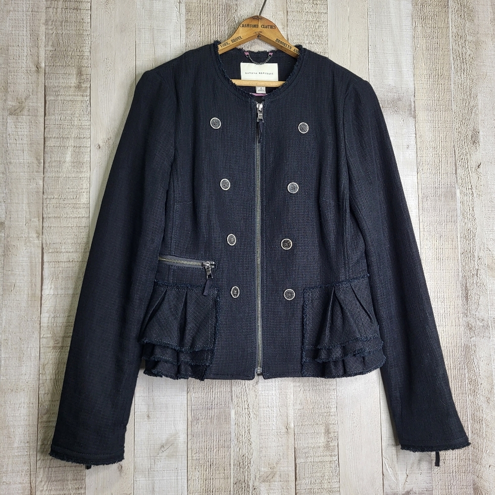 Banana Republic Black Double-Breasted Blazer